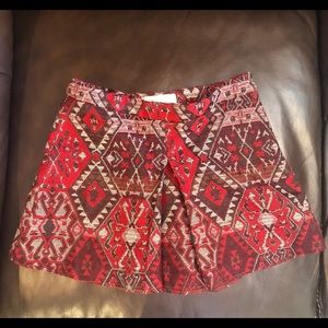 Red Zara Girls patterned mini skirt